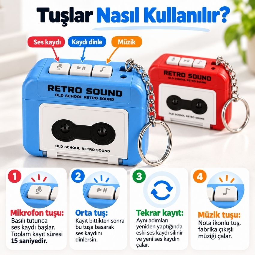 Ses Kaydedici Anahtarlık
